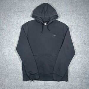 Nike pullover hoodie Mens Large Black embroidered swoosh logo sportswear